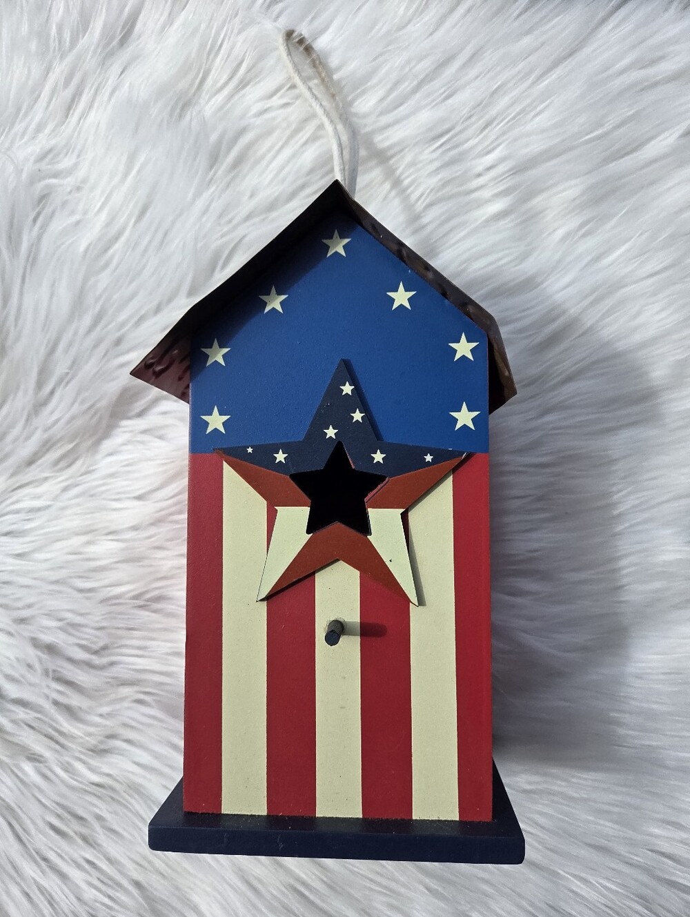 Patriotic Star Birdhouse - Red, White & Blue